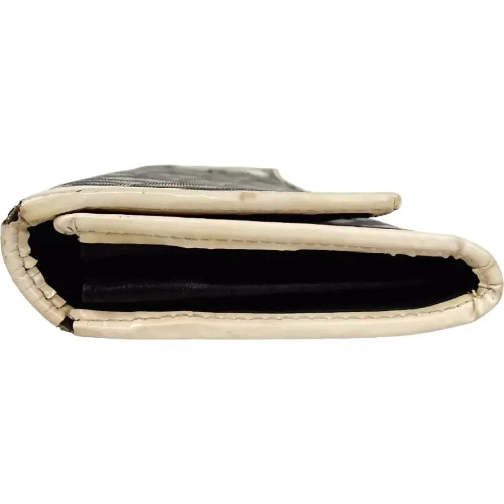 821133AM (V1) Christian Dior Wallet Long Trotter Flap Black PVC